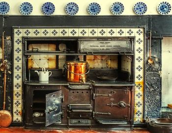 View of old machine in kitchen at home
