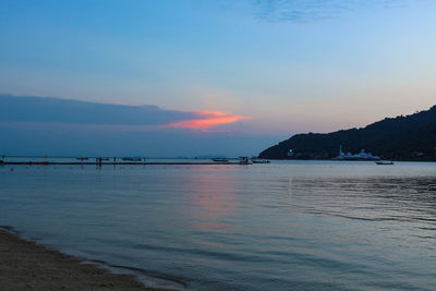 Scenic view of sea during sunset