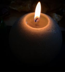 Close-up of lit candle