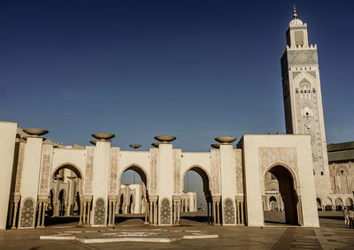 Low angle view of historical building against clear sky