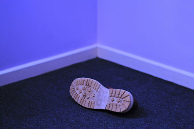 High angle view of shoes on carpet