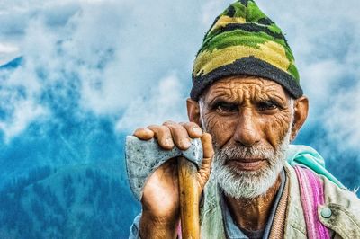 Portrait of man wearing hat