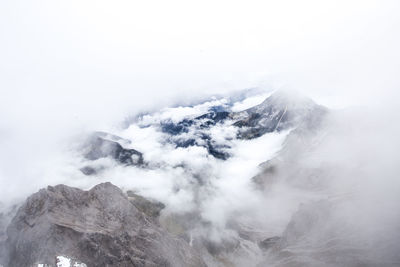 Scenic view of mountains during winter