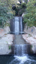 Scenic view of waterfall