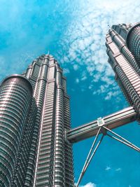 Low angle view of modern buildings against sky