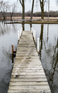 Wooden pier over lake