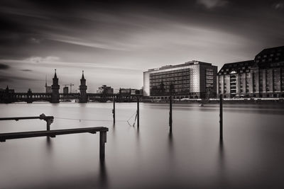 Reflection of buildings in river