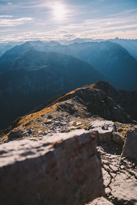 Scenic view of mountains against sky