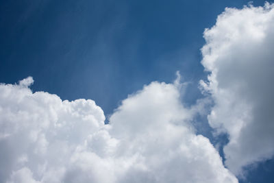 Low angle view of clouds in blue sky