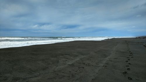 Scenic view of beach against sky