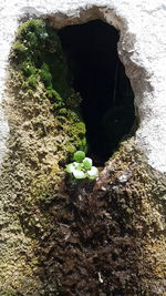 High angle view of rock formation on land