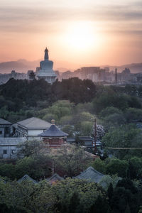 View of church at sunset