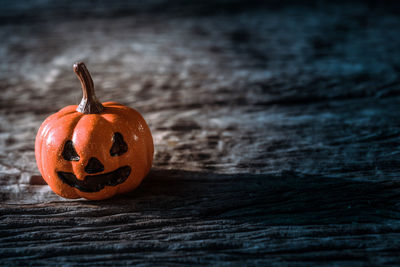 Close-up of pumpkin on table