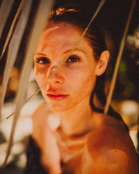 Close-up portrait of young woman