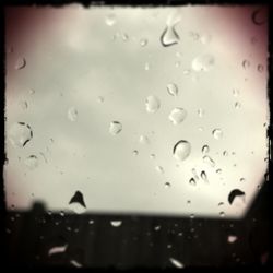 Close-up of water drops on glass