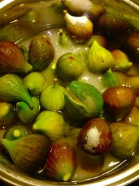 Full frame shot of green chili peppers