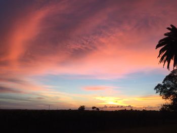 Scenic view of dramatic sky during sunset