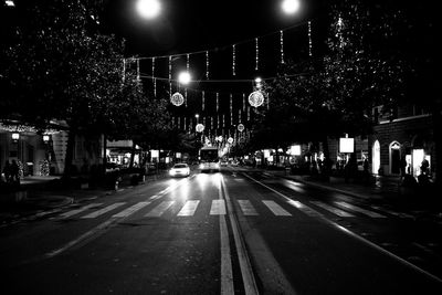 Illuminated street light at night