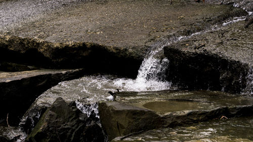 Water splashing on rocks