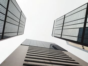 Low angle view of modern building against clear sky