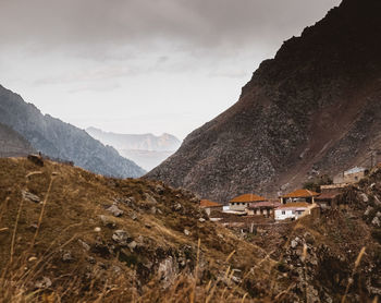 Panoramic view of landscape and mountains against sky