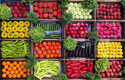 Various fruits for sale at market stall