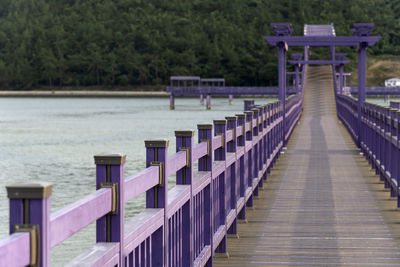 View of pier on bridge over river