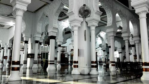 Interior of illuminated cathedral