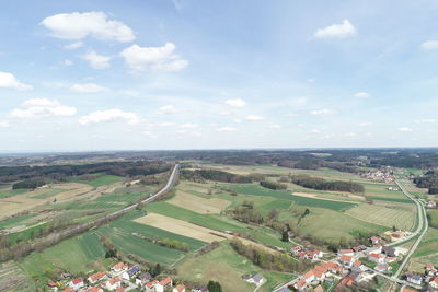 High angle view of landscape against sky