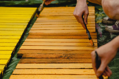 Man working on wood