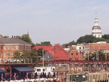 View of town against sky