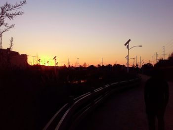 View of road at sunset