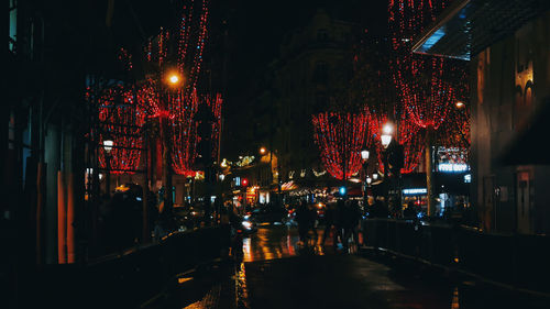 Illuminated city at night