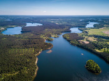 High angle view of sea against sky