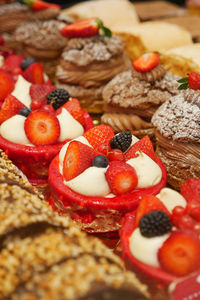 Close-up of dessert on table