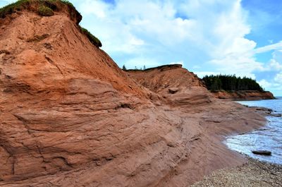 Rock formations on cliff