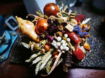 Close-up of fruits on table