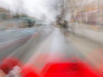 Blurred motion of car in city