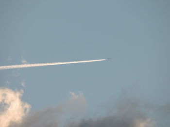 Low angle view of vapor trail in sky