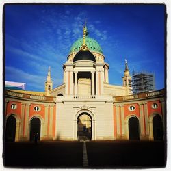 View of church against blue sky