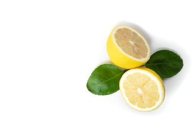 Close-up of fruits against white background