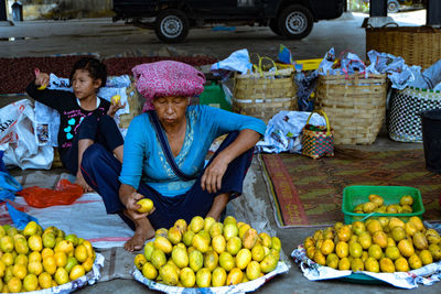 Various fruits for sale in market