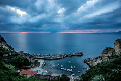 High angle view of sea against sky