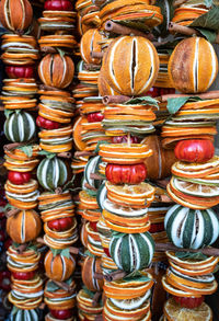 Full frame shot of multi colored for sale at market stall