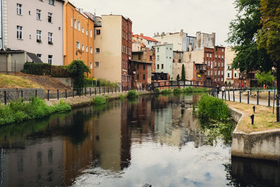 Reflection of buildings in water