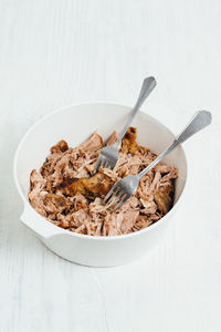 Close-up of food in bowl on table