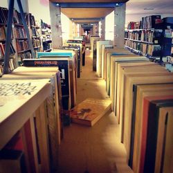 View of empty books