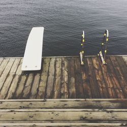 Wooden pier in sea