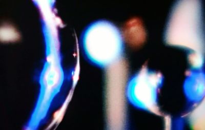 Defocused image of illuminated lights