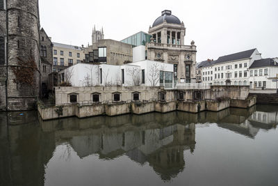 Reflection of buildings in water